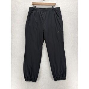 Eddie Bauer Fleece Lined Jogger Pants Womens 16 Black Zip Pocket Hiking Winter